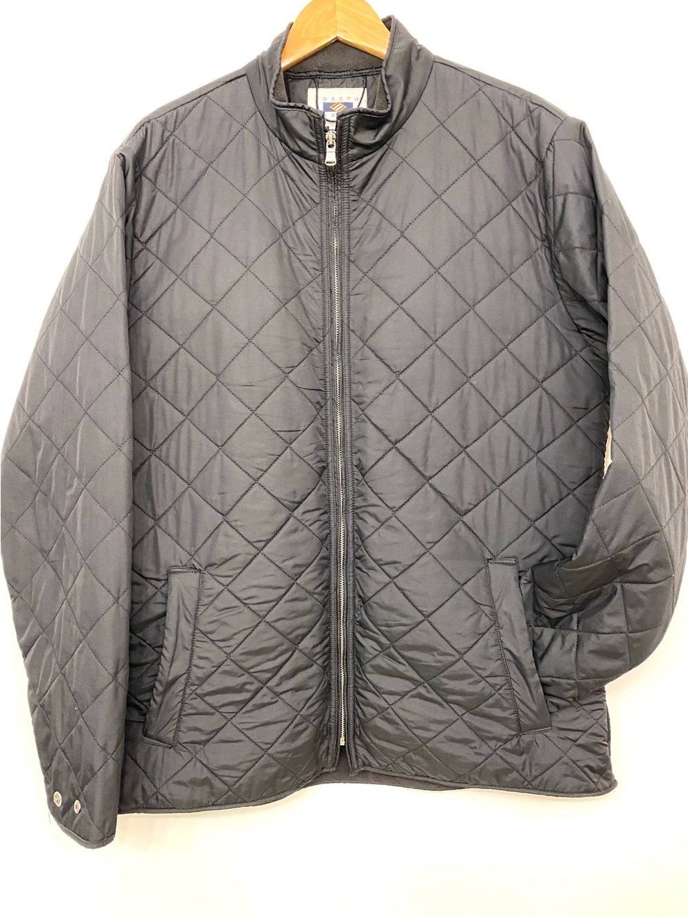 Joseph Abboud Men’s Black Diamond Quilted Fleece Lined Field Jacket Size Large